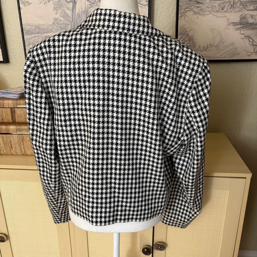 Pendleton Houndstooth Bolero Blazer Jacket Size 1… - image 3